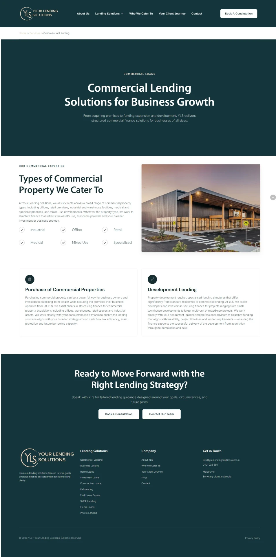 Every lending product gets its own page