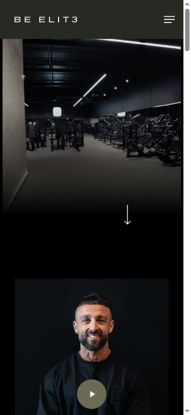 Be Elit3 mobile homepage