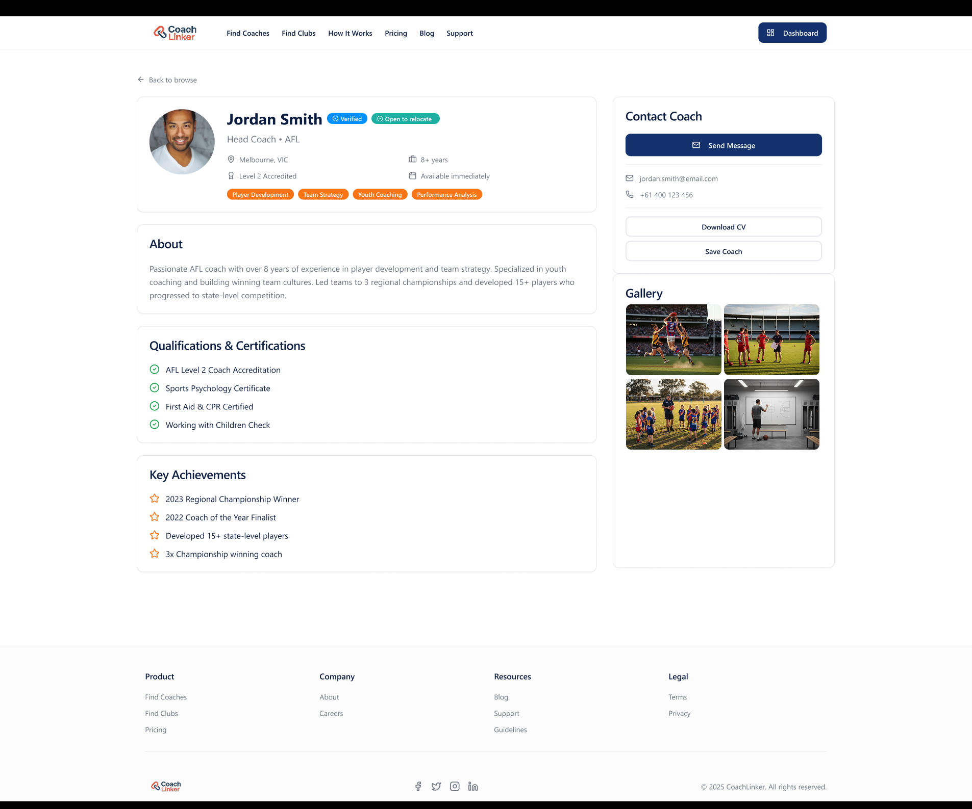 Coach Linker verified coach profile