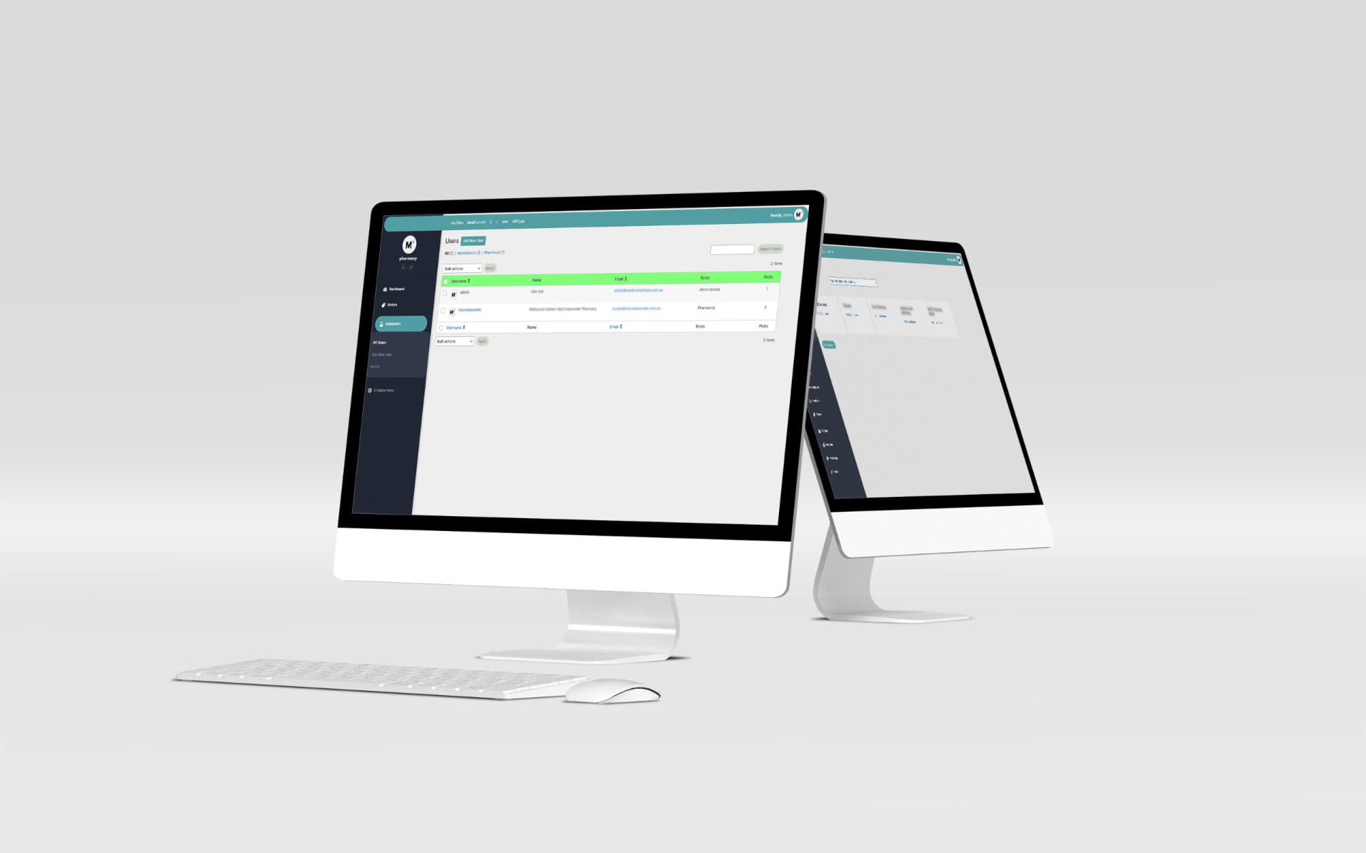 MediConnect pharmacy admin dashboard