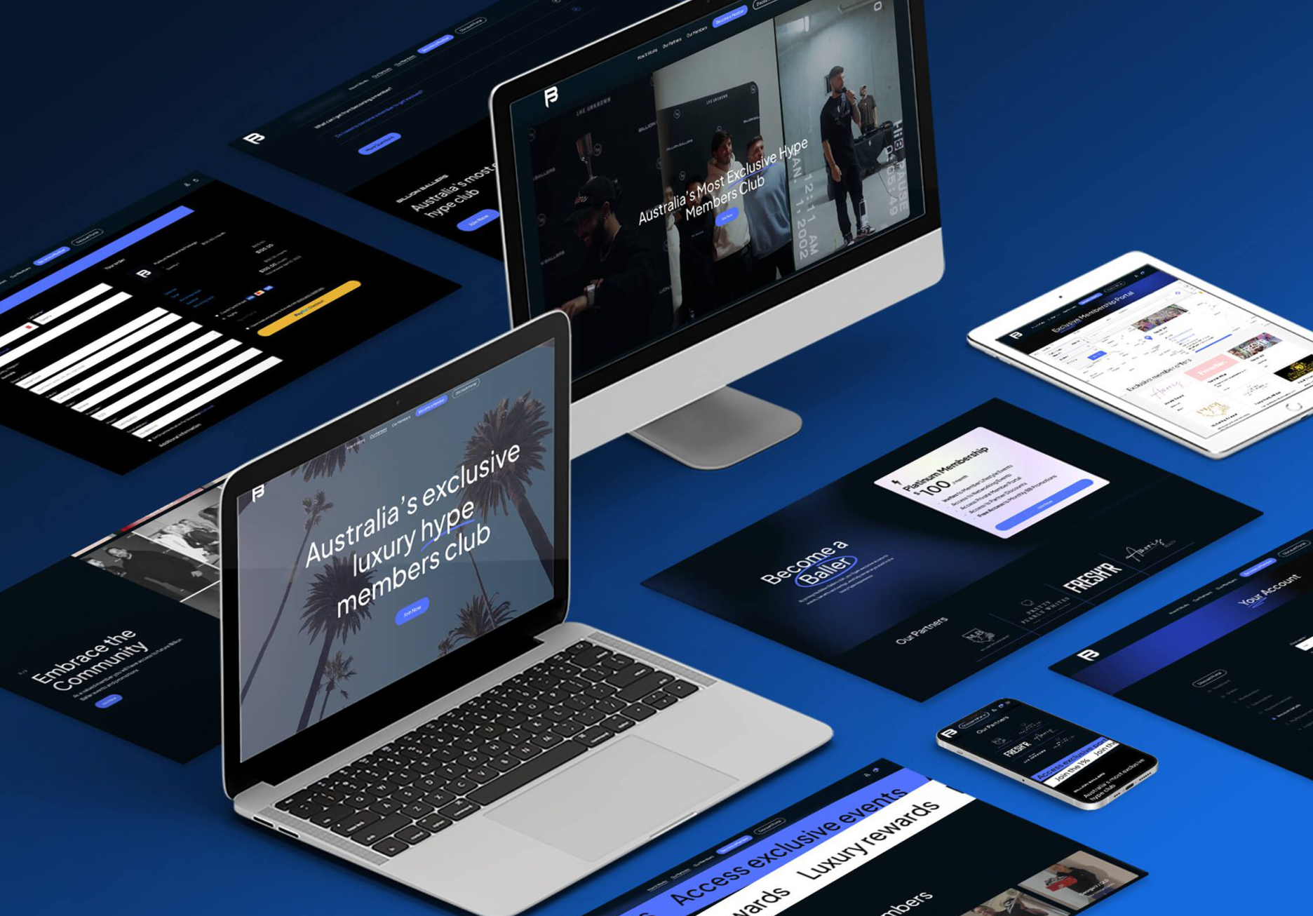 Billion Ballers screens across devices