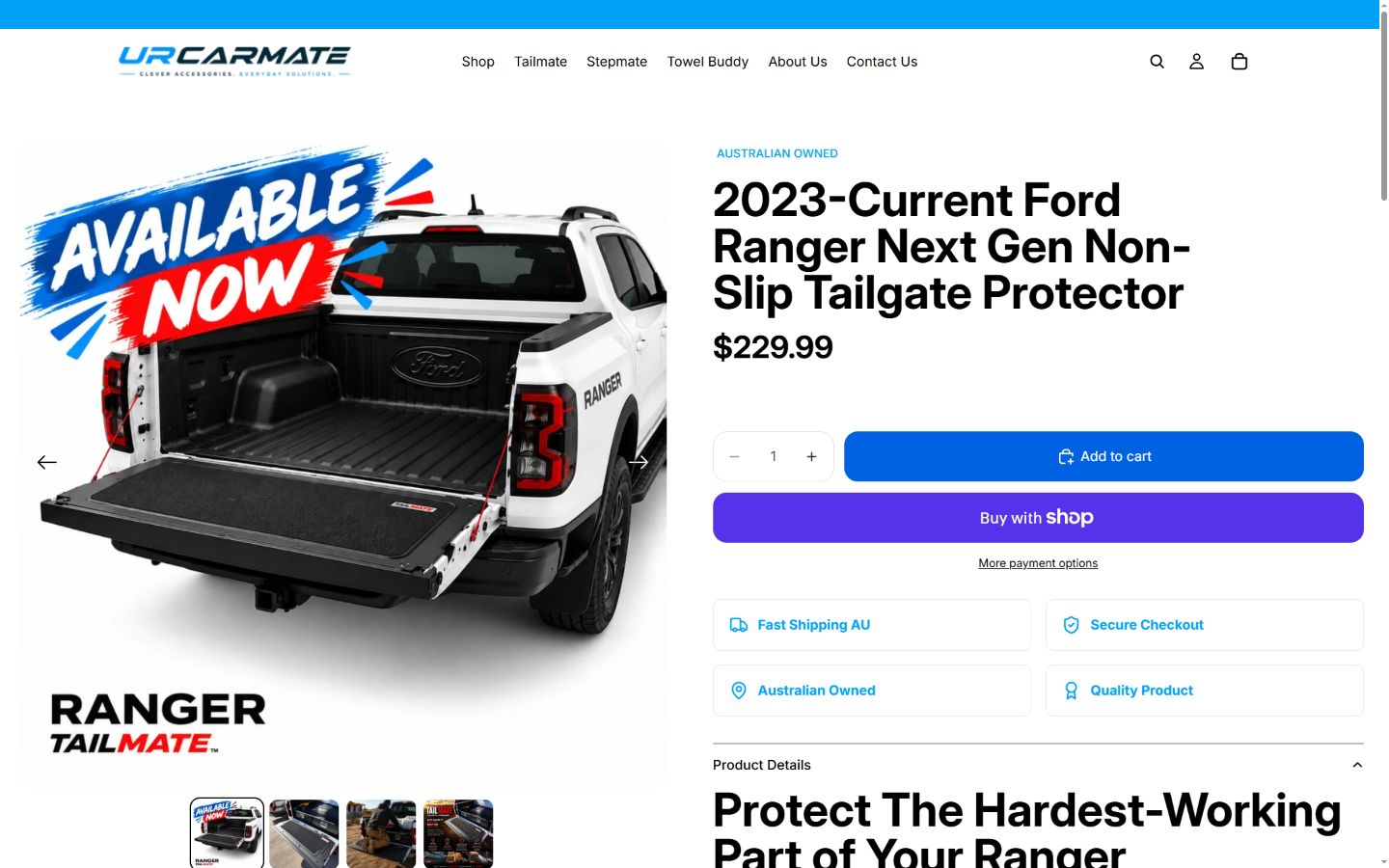 Urcarmate Ranger Tailmate product page